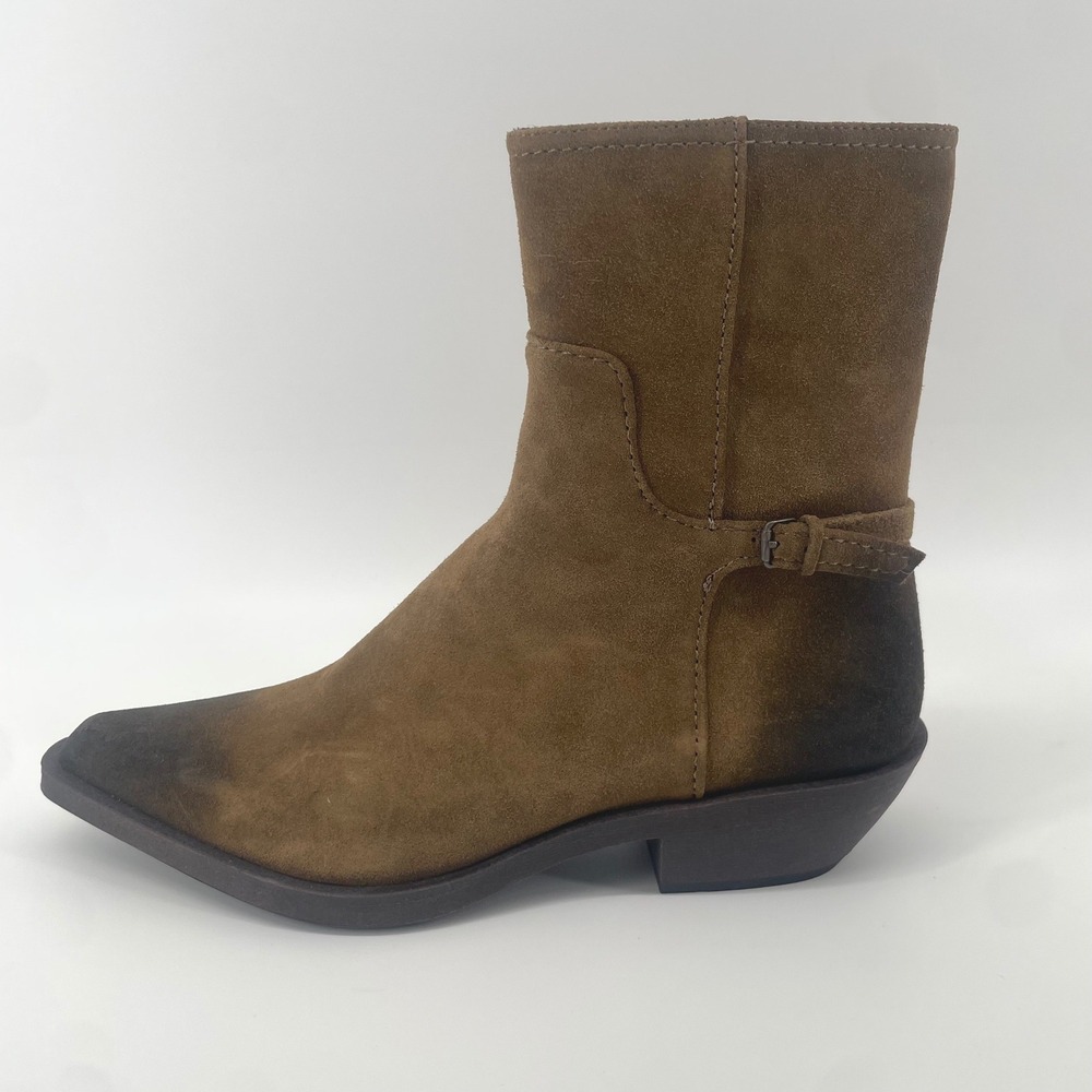 Zara Ankle Boots Women 9 Brown Split Leather Pointed Toe Western NWT